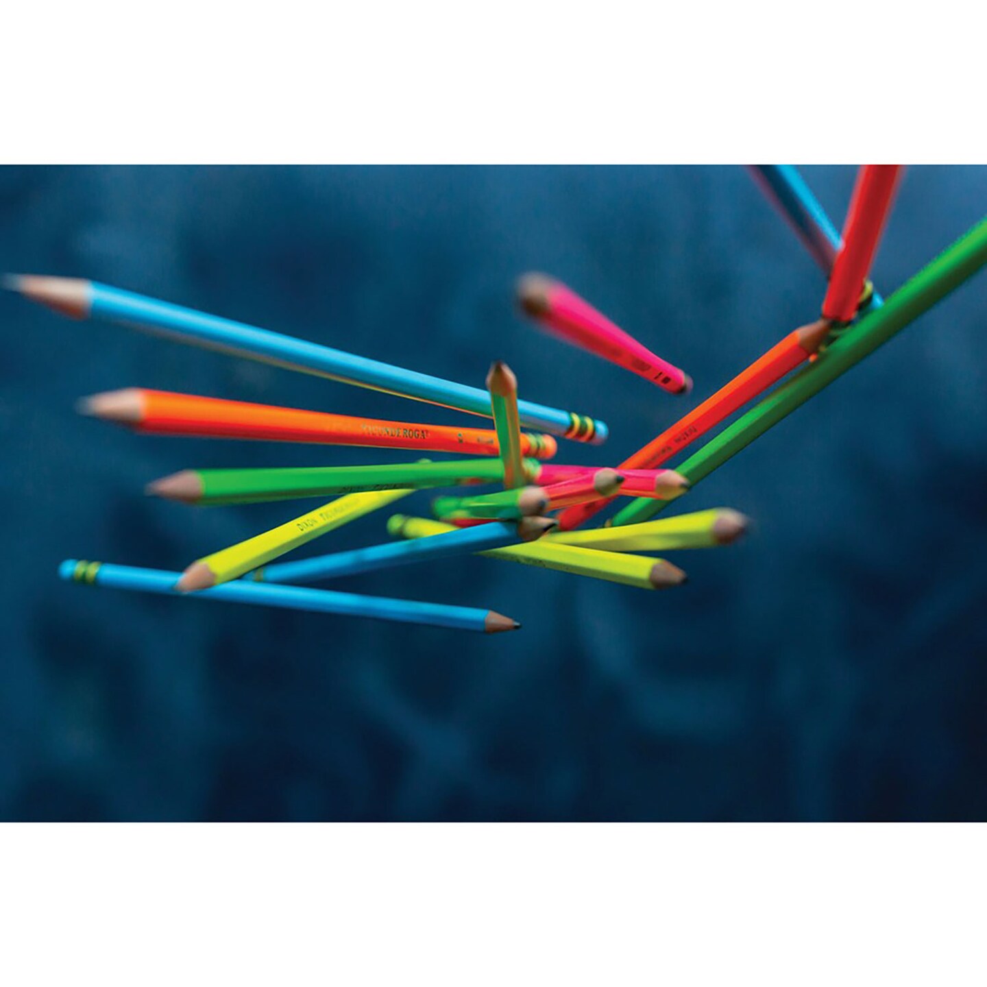 Dixon Ticonderoga Bright Neon No. 2 Pencils - #2 Lead - Black Lead - Neon Barrel - 18 / Box