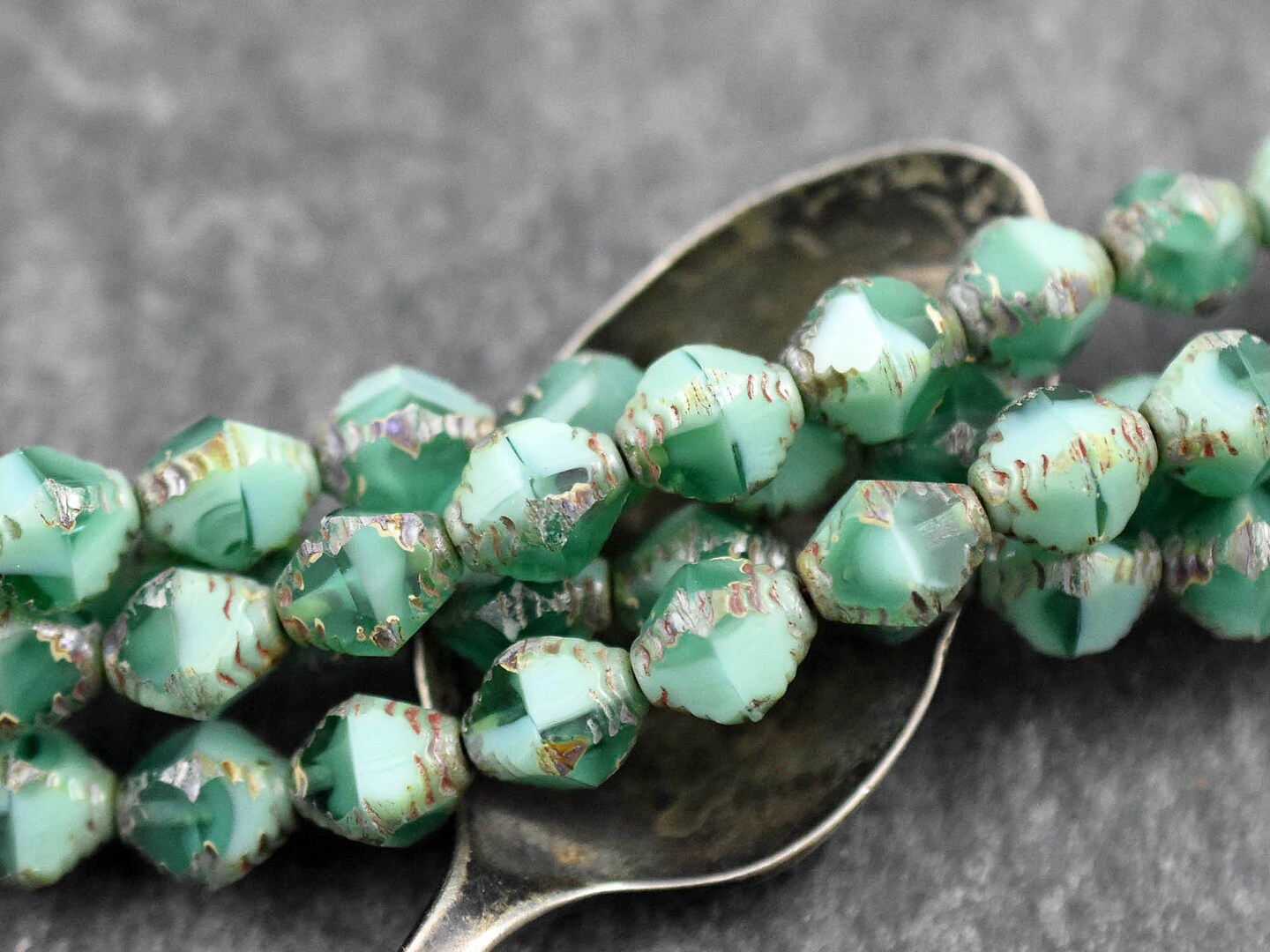 *6* 8x10mm Tropical Splendor Faceted Bicone Beads