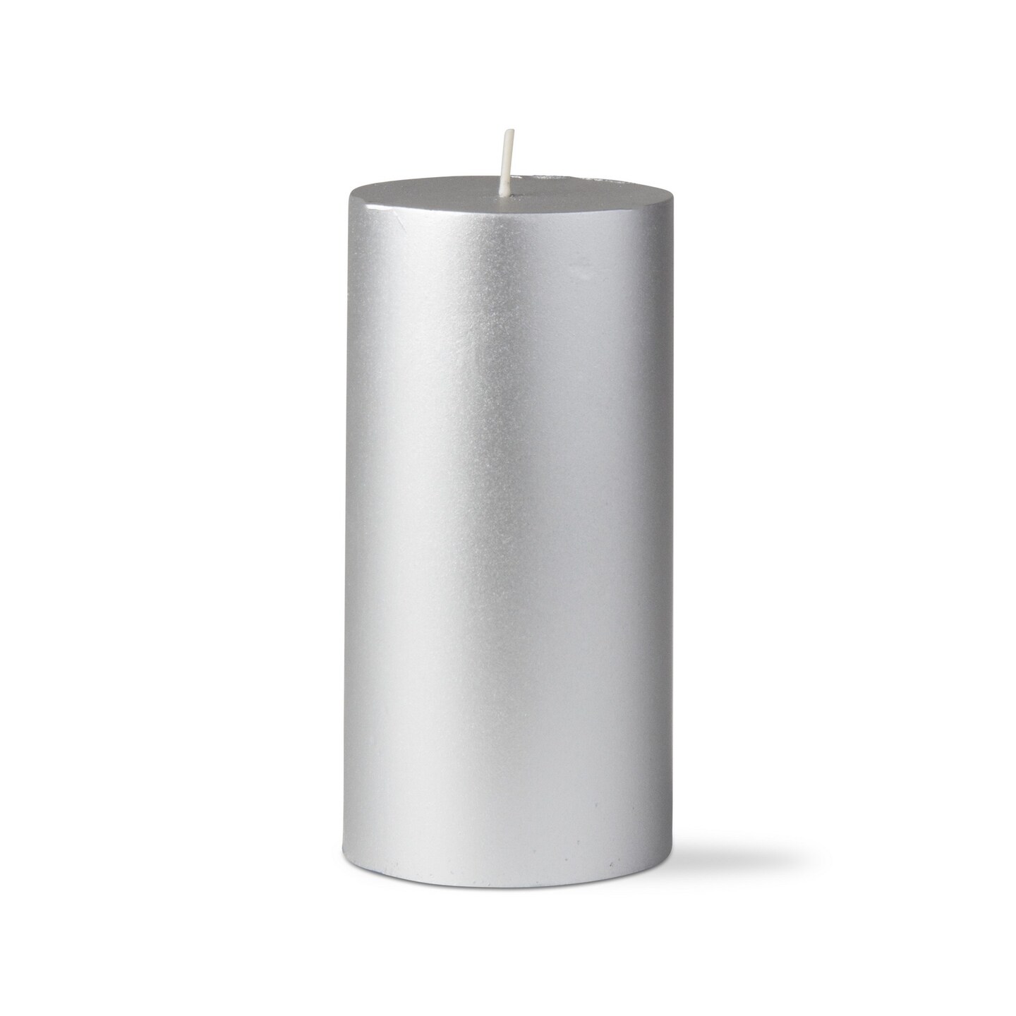 Silver Metallic Pillar Paraffin Wax Candle 3X6 Unscented Drip-Free Long Burning 80 Hours For Home Decor Wedding Parties