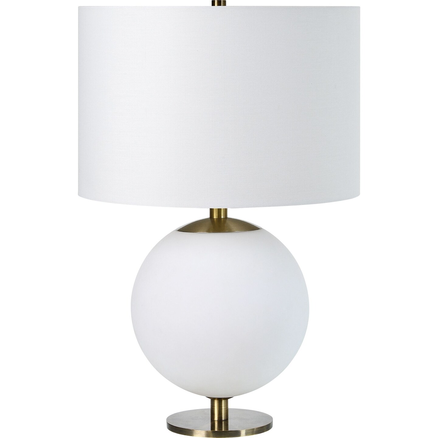 Signature Home Collection Round Base Table Lamp with Drum Shade - 23&#x22; - White
