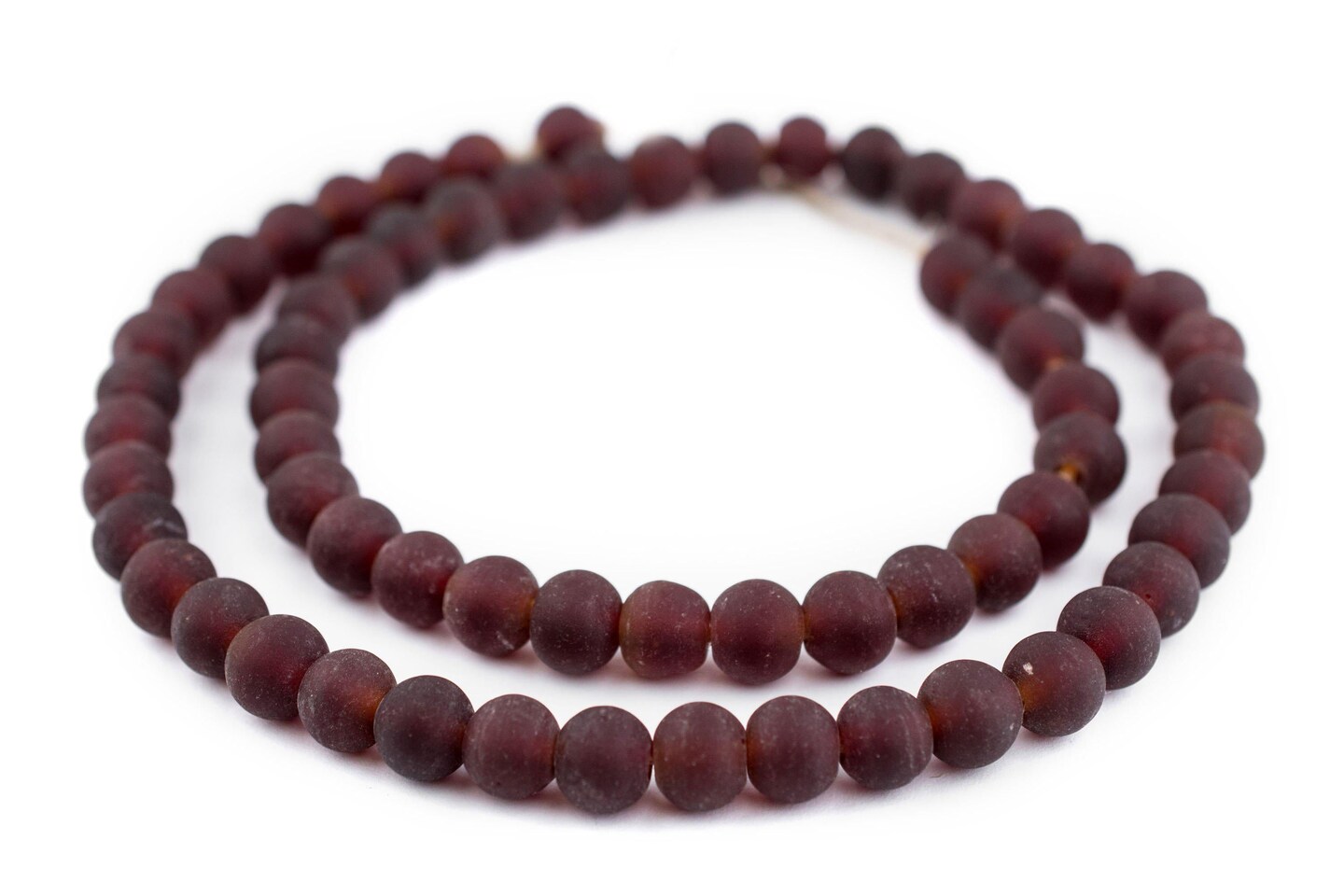 TheBeadChest Dark Brown Frosted Sea Glass Beads 9mm Round Large Hole 24 Inch Strand