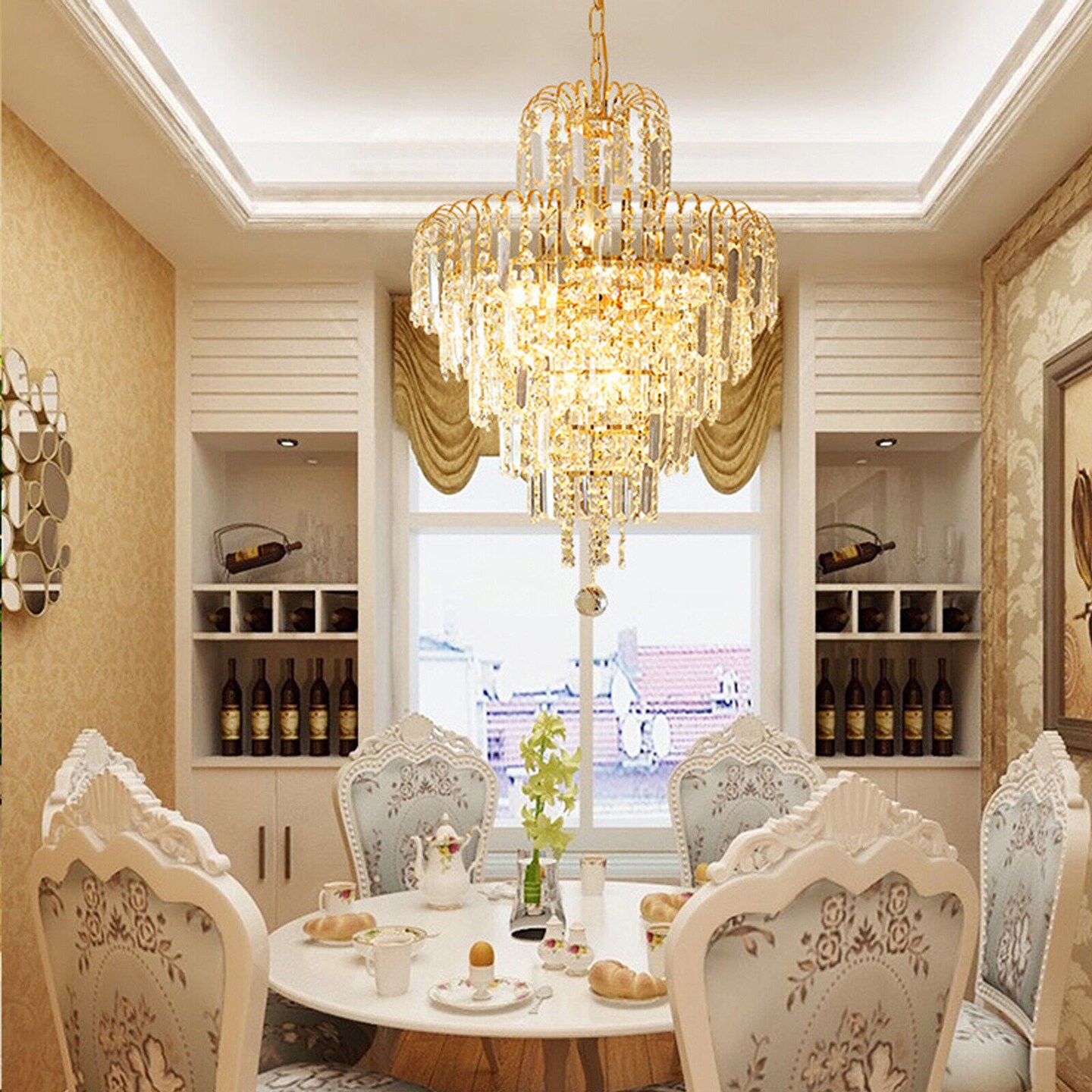 Kitcheniva Modern Elegant Crystal Chandelier Pendant Lamp