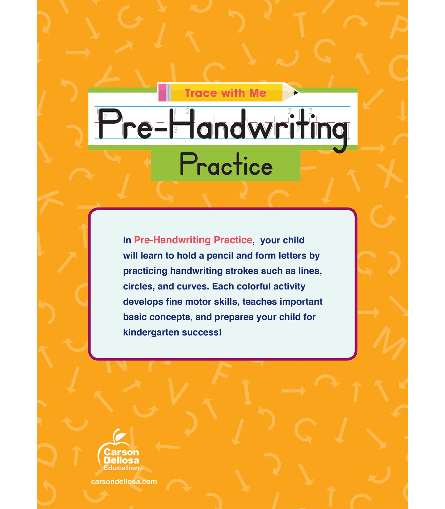 Carson Dellosa Trace With Me: Letter Tracing for Kids Ages 3-5, ABC Letter Tracing &#x26; Handwriting Practice Workbook for Kids PreK and Up, Trace Letters Alphabet Handwriting Practice for Preschool