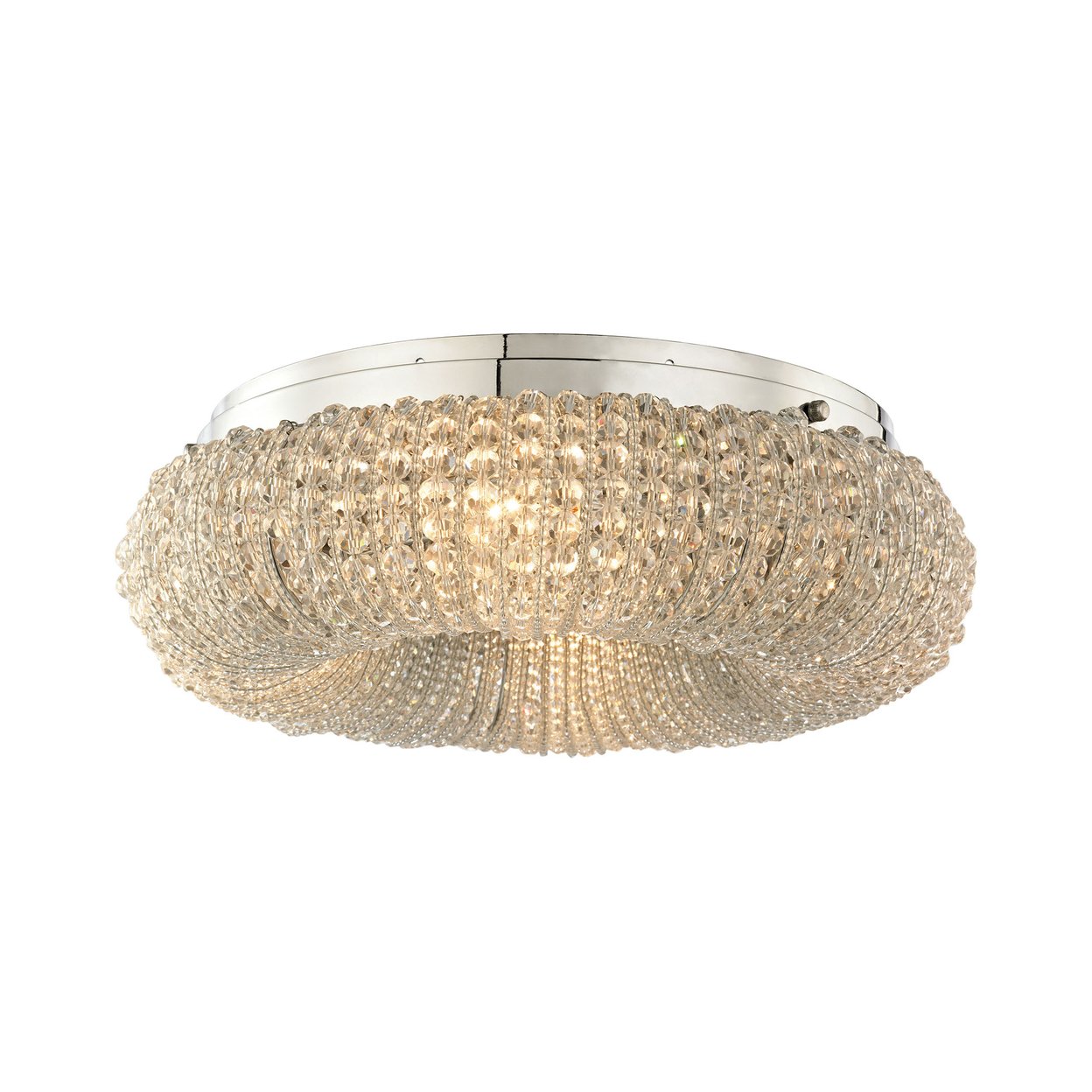Crystal Ring 13 Wide 4-Light Semi Flush Mount - Polished Chrome