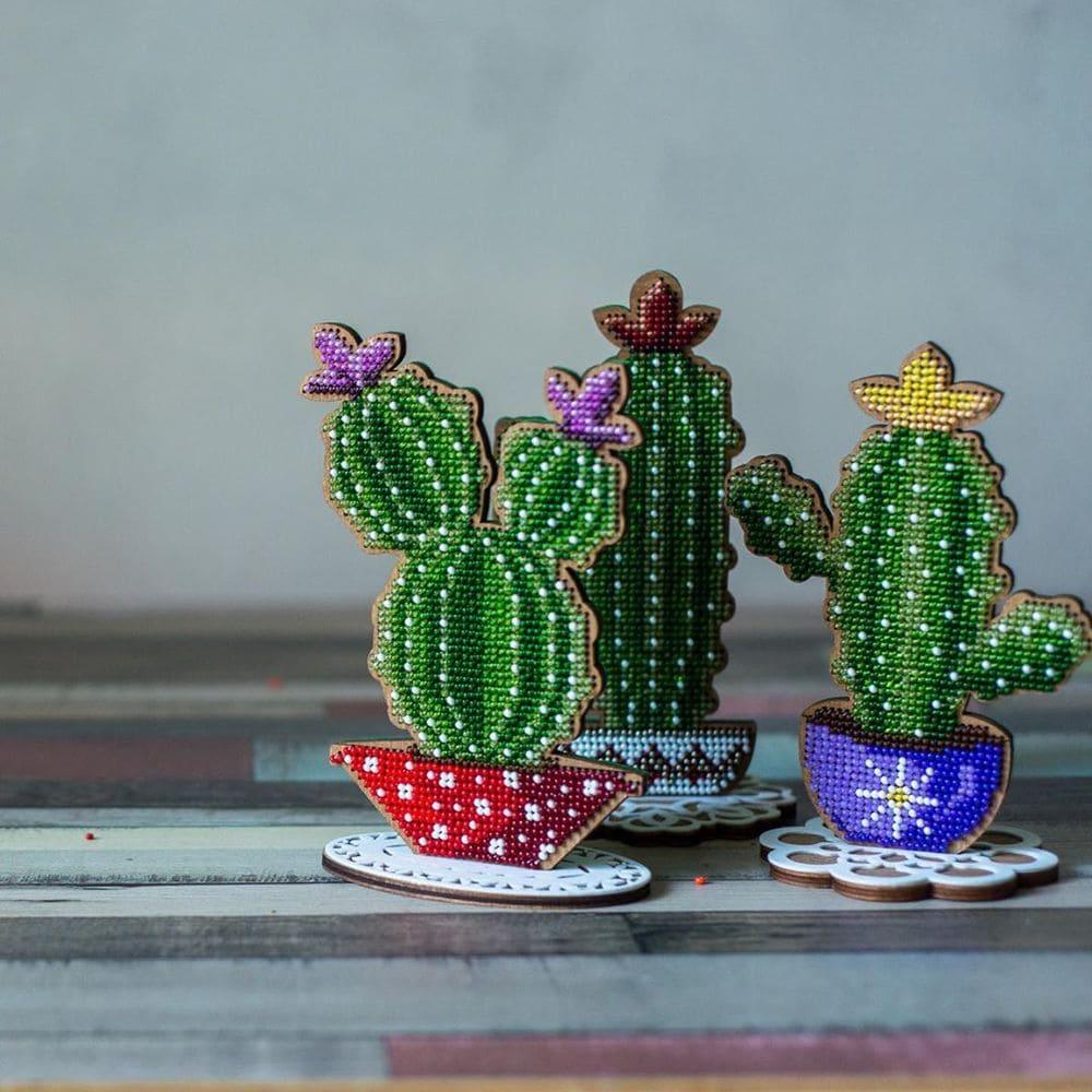 Bead embroidery kit on wood