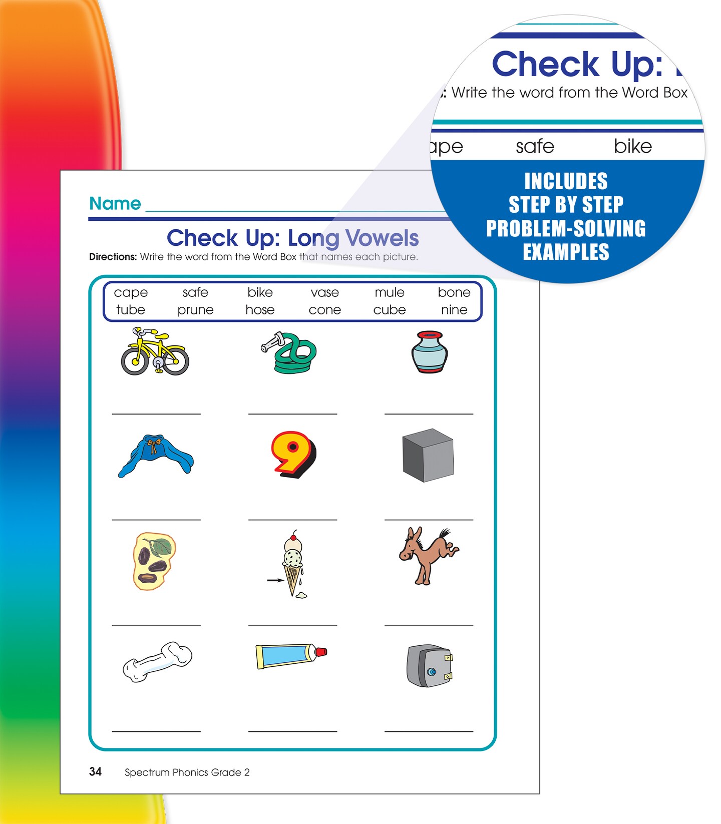 Spectrum Grade 2 Phonics Workbook, Sight Words Vocabulary, Vowels, Blends, Spelling, Grammar, and More, Language Arts Classroom or Homeschool Curriculum