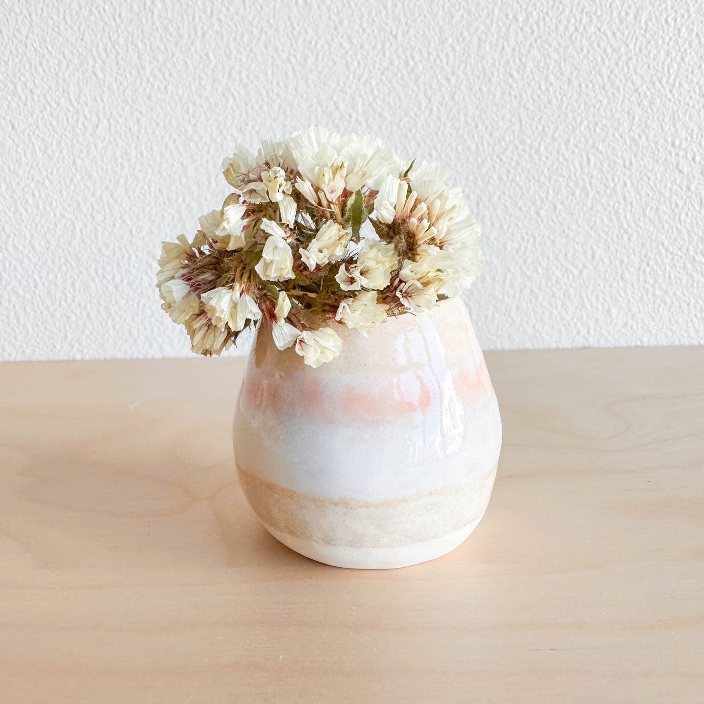 Mini striped vase, handmade ceramics, pinch pot, unique pottery, small