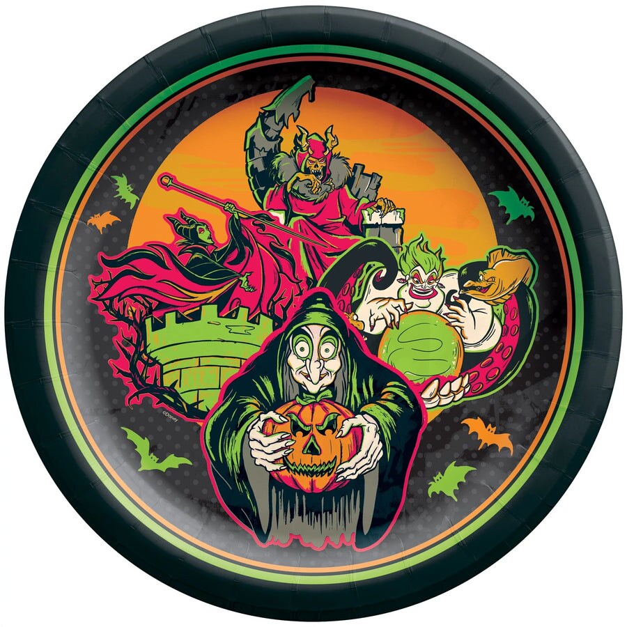 Disney Halloween Villains 10&#x22; Round Plates, 18ct