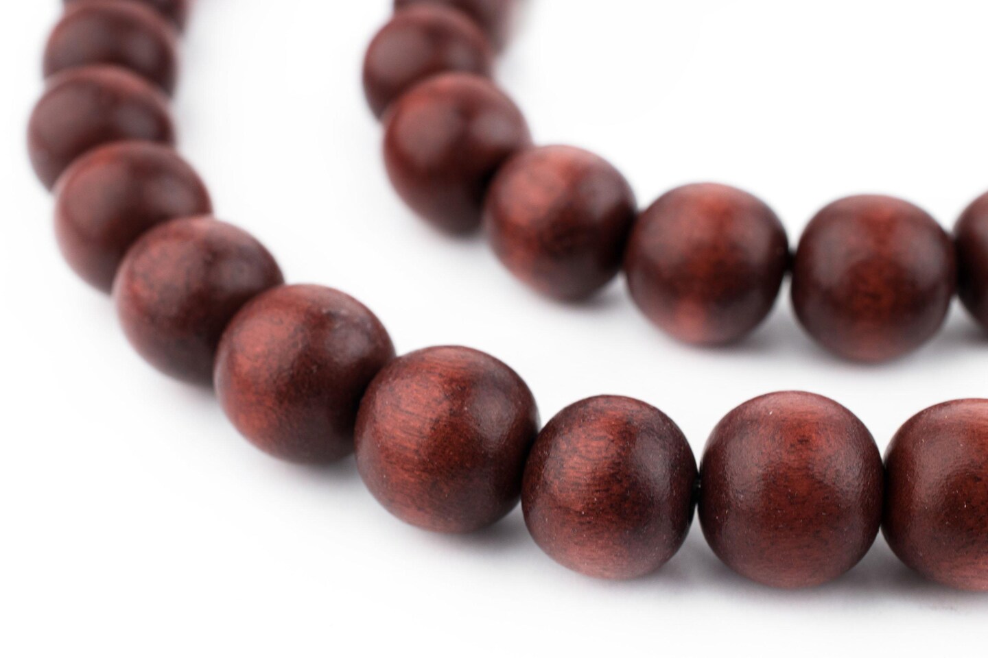 TheBeadChest 12mm Natural Round Wood Beads, Wooden Beads Loose Wood Spacer Beads for DIY Jewelry Making, 4 Sizes (8mm, 10mm, 12mm, 20mm) - Red - Cherry