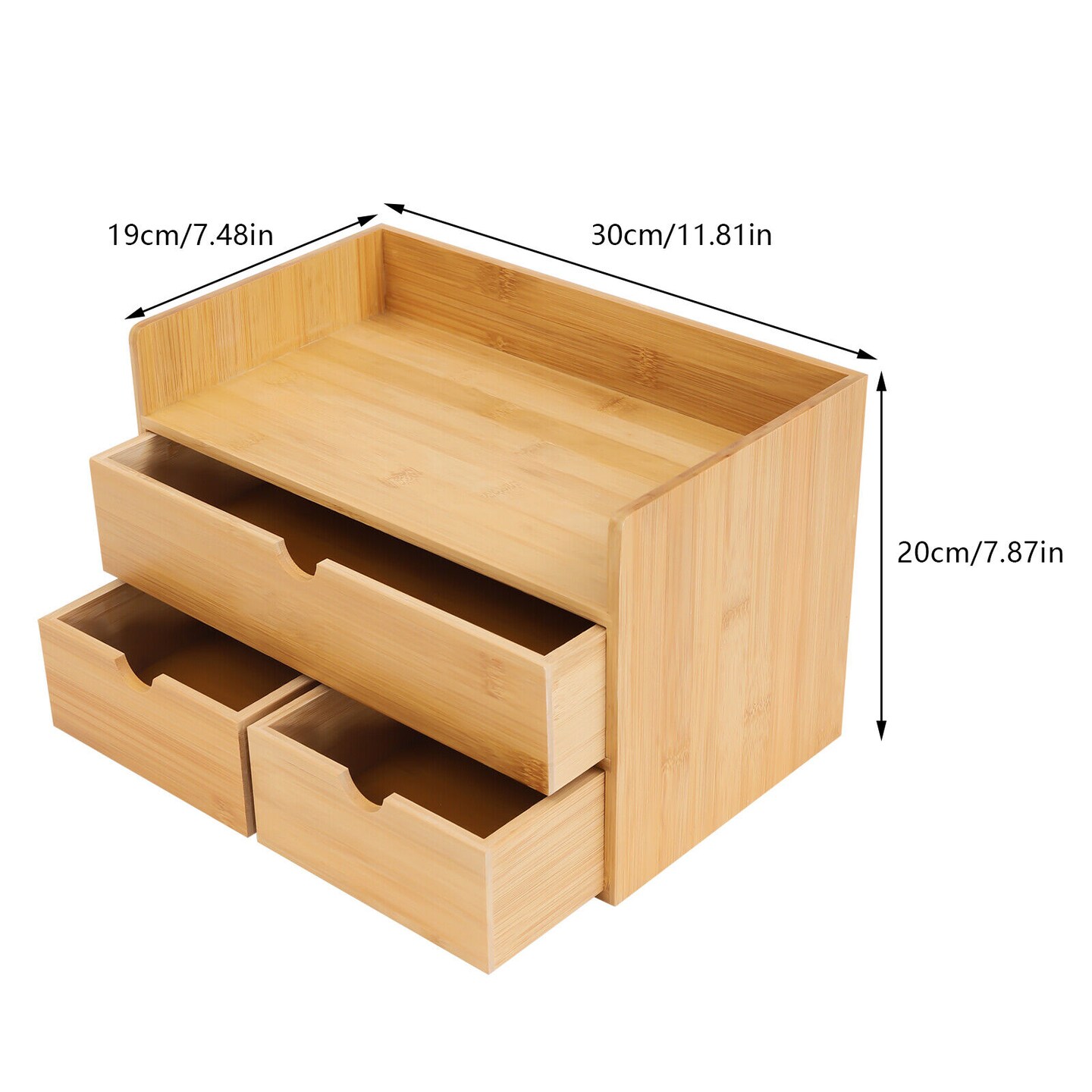 Kitcheniva Bamboo Desk Organizer with 3 Drawers Storage