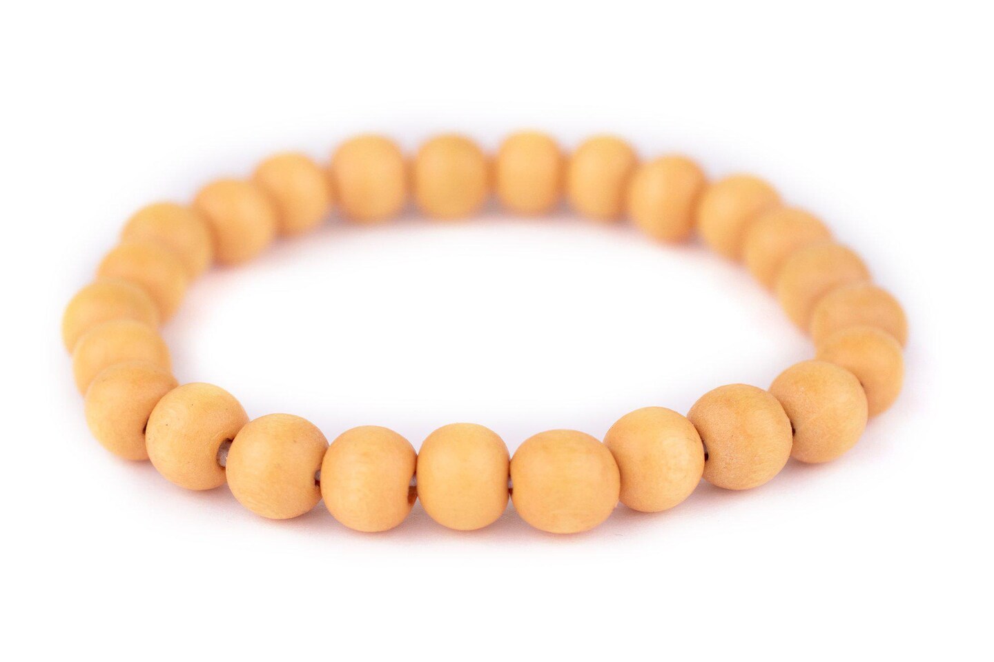 TheBeadChest Wood Stretch Bracelet, Yellow - Stackable Beaded Jewelry, Unisex for Men &#x26; Women