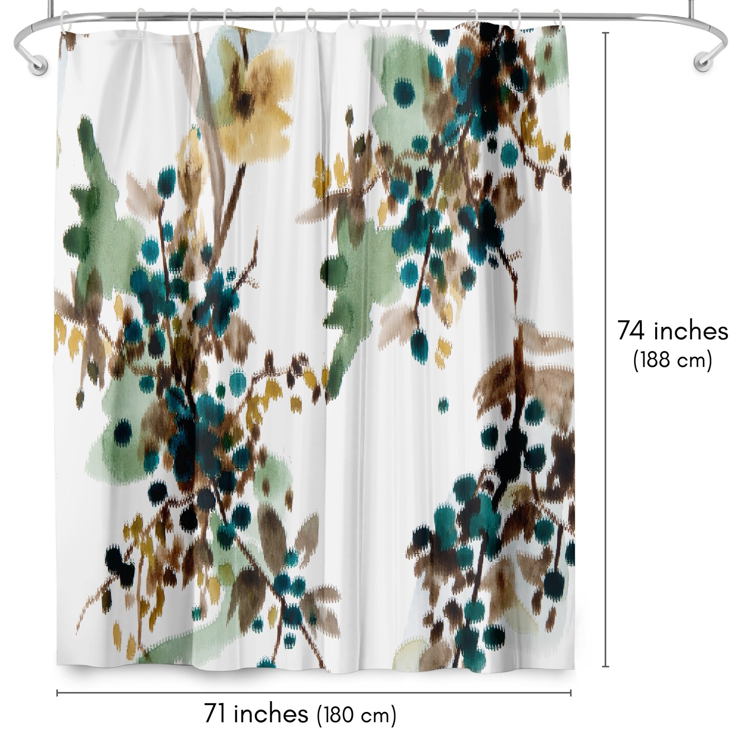 Americanflat 71&#x22; x 74&#x22; Shower Curtain, Watercolor Blueberry by New York Botanical Garden