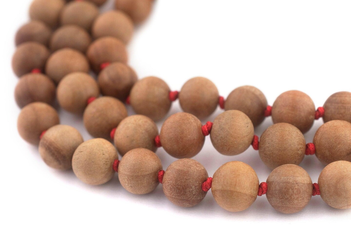 TheBeadChest Hand Knotted Natural Sandalwood Mala Beads (10mm)