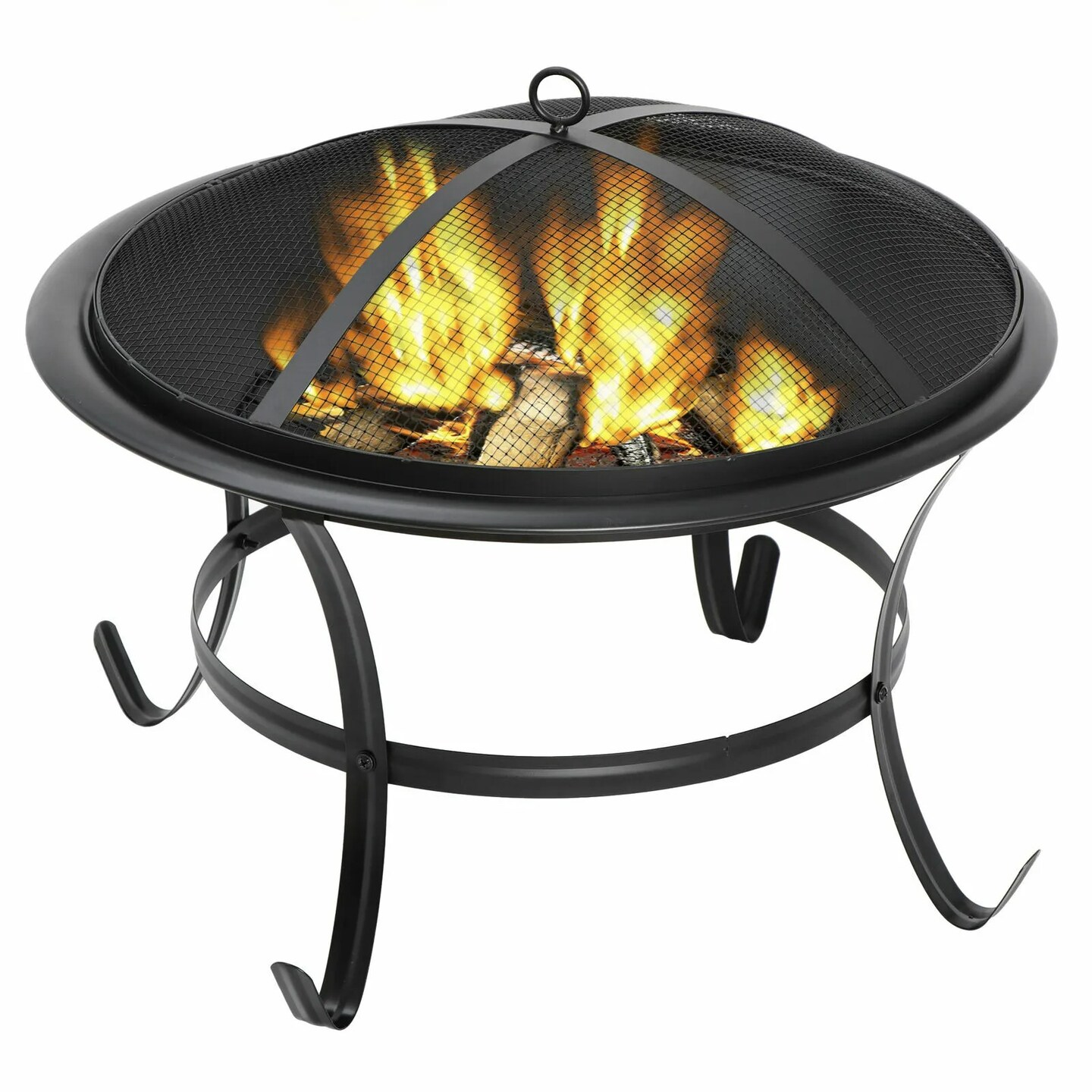 SEGAWE 22-Inch Wood Burning Fire Pit Heater - Outdoor Patio Deck Backyard Stove Fireplace Table (Metal)