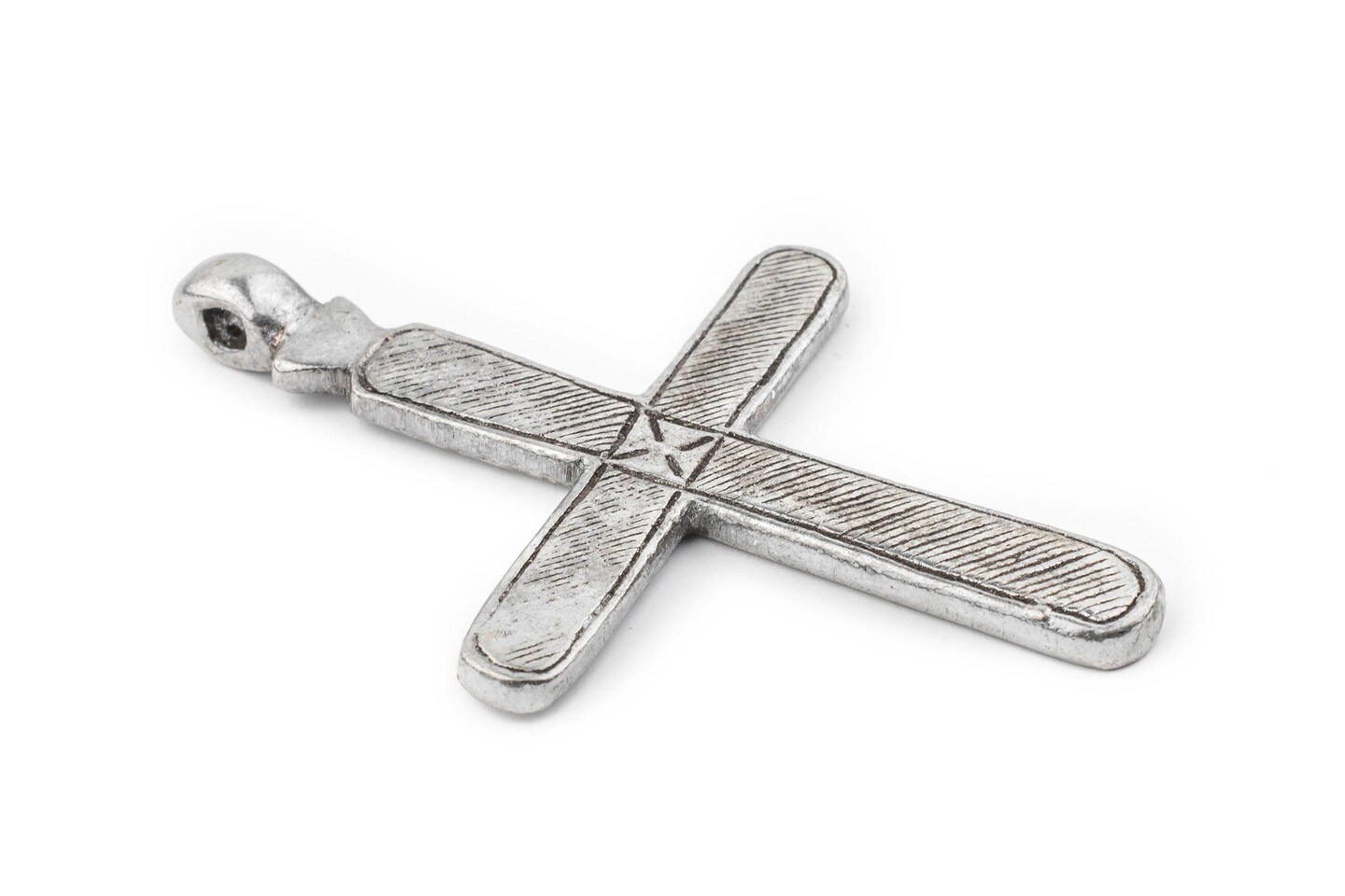 TheBeadChest Addis Ethiopian Silver Cross Pendant (80x50mm)