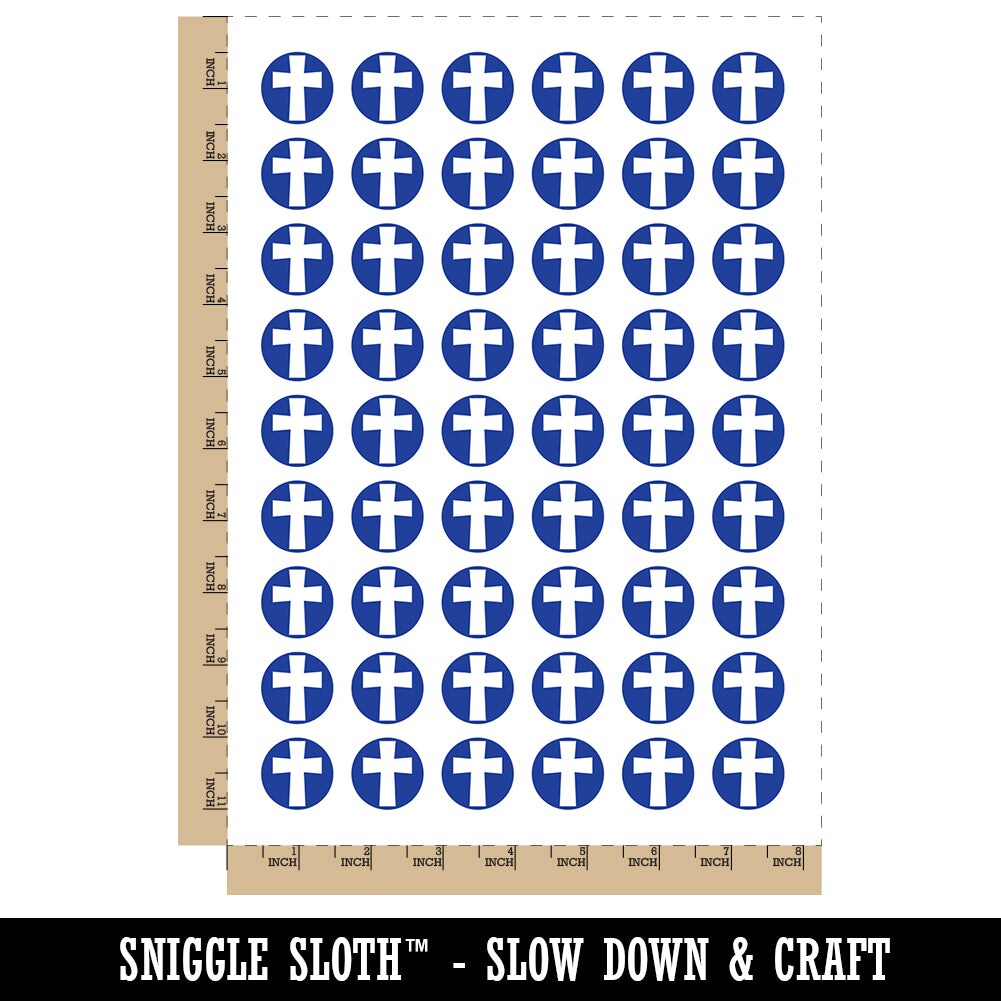 Cross Angled Christian Church Religion Temporary Tattoo Water Resistant Fake Body Art Set Collection (1 Sheet)