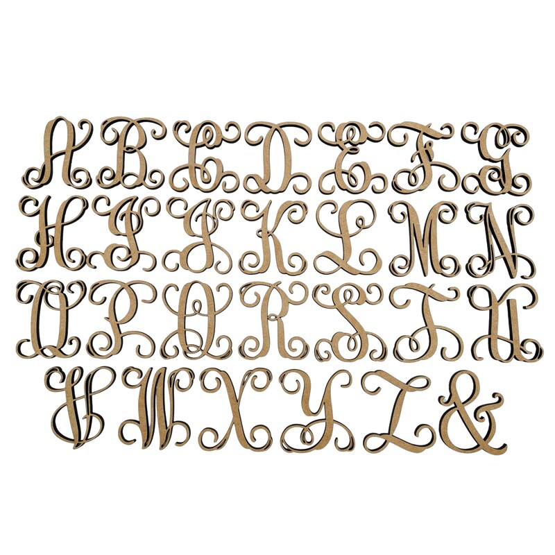 Manogram Letter Small Vine Monogram Font | Monogram Style Letters | Cute Letters | Wood ...