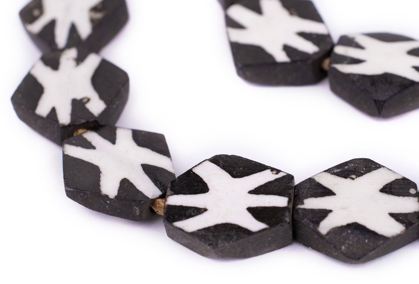 TheBeadChest Starfish Batik Bone Beads (Hexagon)