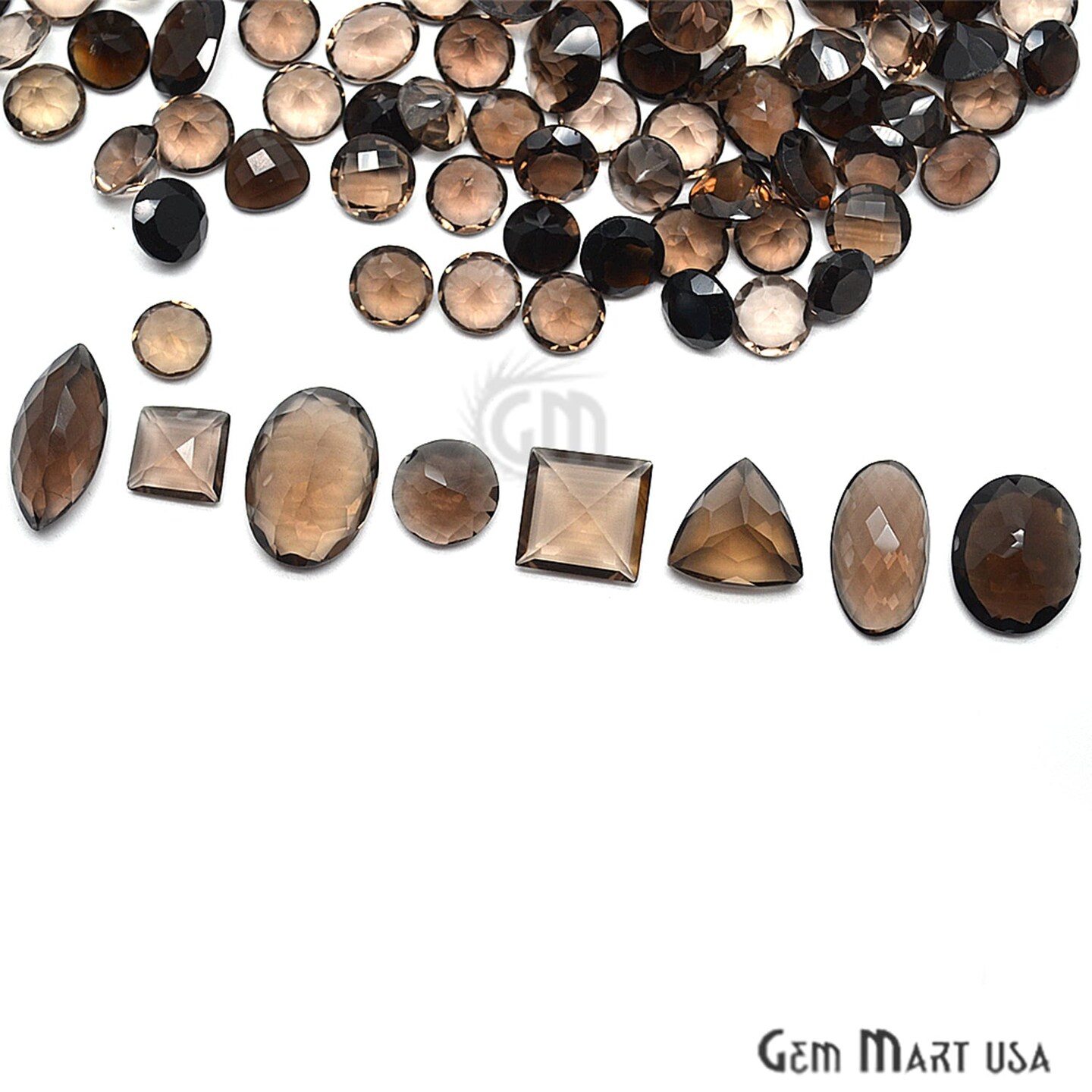 Smoky Topaz Gemstone, 100% Natural Faceted Loose Gems, November Birthstone, 10-20mm, 100 Carats, GemMartUSA (ST-60010)