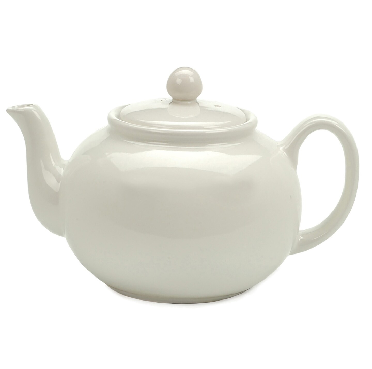 Contemporary Home Living Solid Stoneware Teapot - 9.5" - White