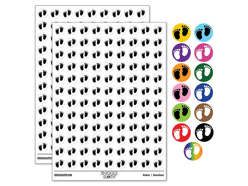 Baby Footprints 200+ 0.50&#x22; Round Stickers