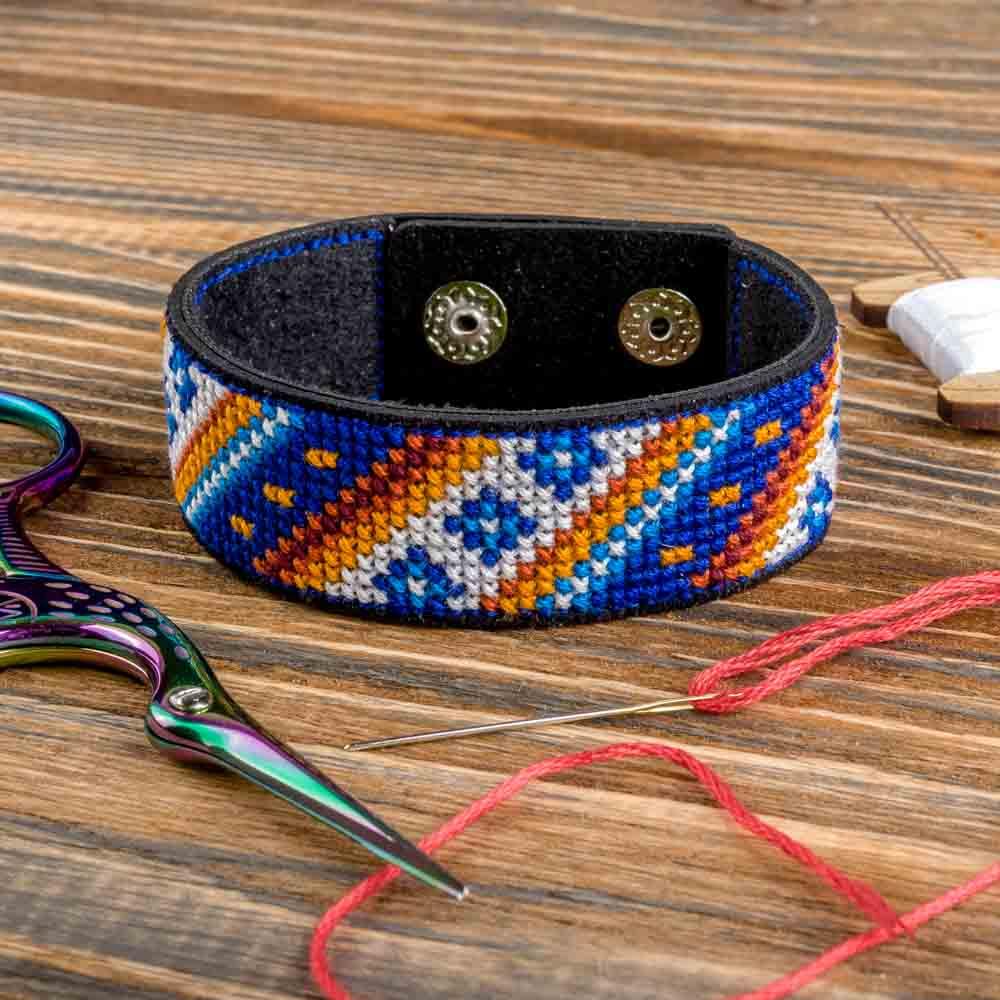 Cross-stitch kit on artificial leather