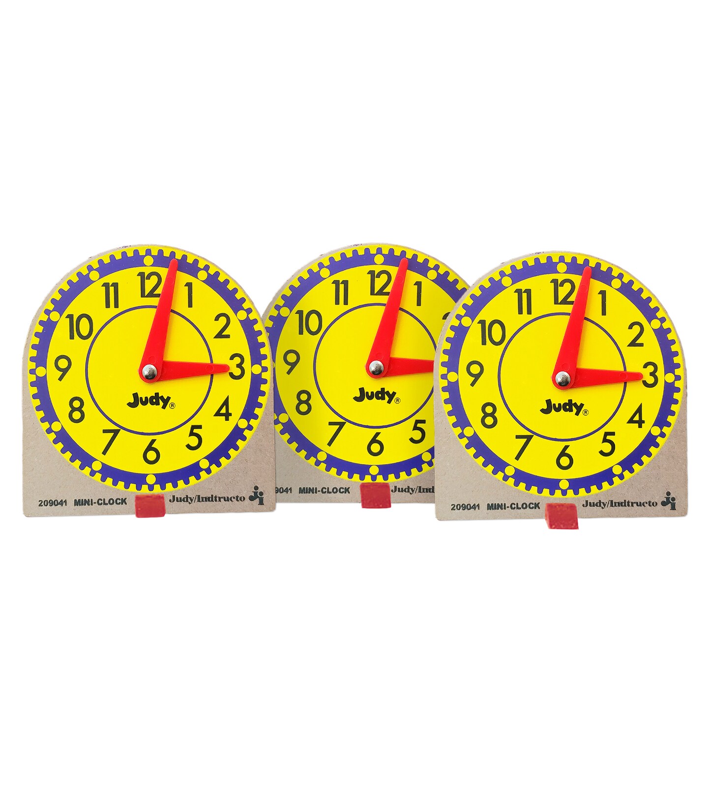 Carson Dellosa 12 Mini Judy Clocks Set, 4&#x22; x 4&#x22; Learning Clock for Kids Ages 4-8, Kids Analog Clock for Teaching Time, Teaching Time Activity Set for Schools, Homeschool and Daycare