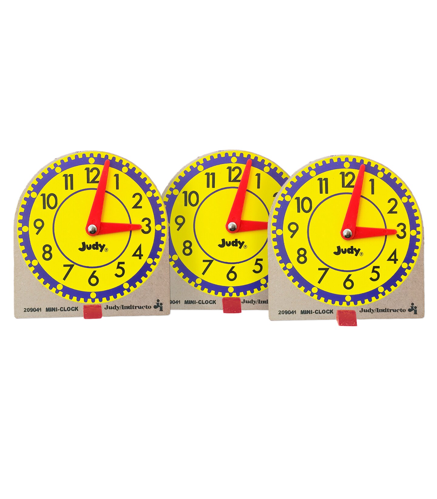 Carson Dellosa 12PC Judy Clock Set, 4" x 4" Mini Clocks for Kids Learning to Tell Time, Teaching Supplies for Classroom, Homeschool, and Circle Time Learning Center