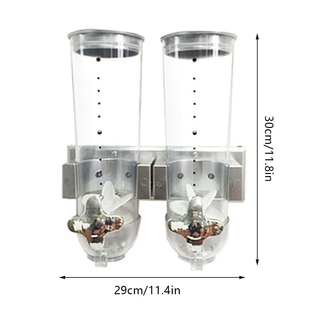 Kitcheniva 2 Pack 3L Wall Mounted Cereal Dry Food Dispenser Container