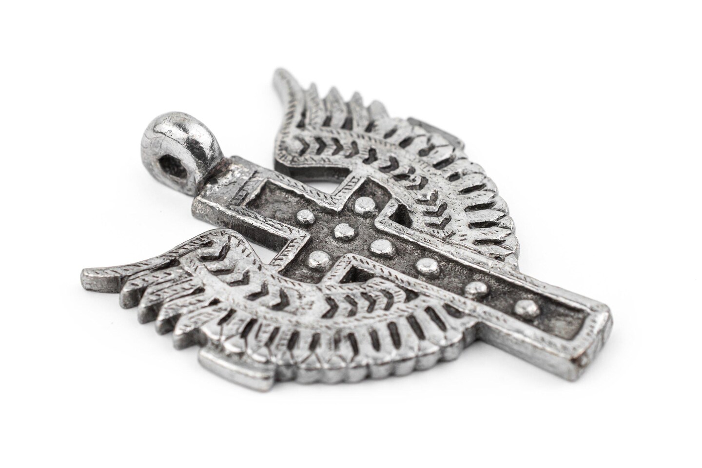 Silver Ethiopian Coptic Cross Pendant, African Abyssinian Design, Orthodox Christian Pendant for Jewelry, The Bead Chest