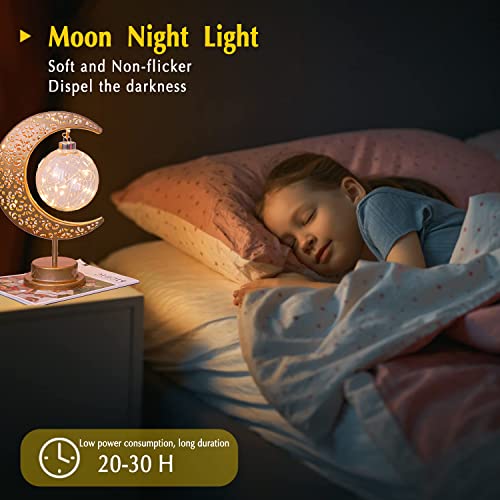 Enchanted Lunar Lamp, Ramadan Decorations Lamp for Bedroom, Magic Kids Night Lights, Crescent Moon Light, Battery Operated Table Lamp, Galaxy Light, Eid Home Decor, Christmas Decor, Gifts