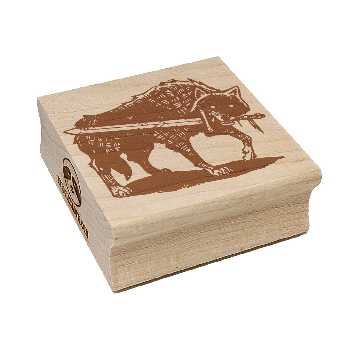 Dire Wolf with Sword Scary Square Rubber Stamp for Stamping Crafting ...