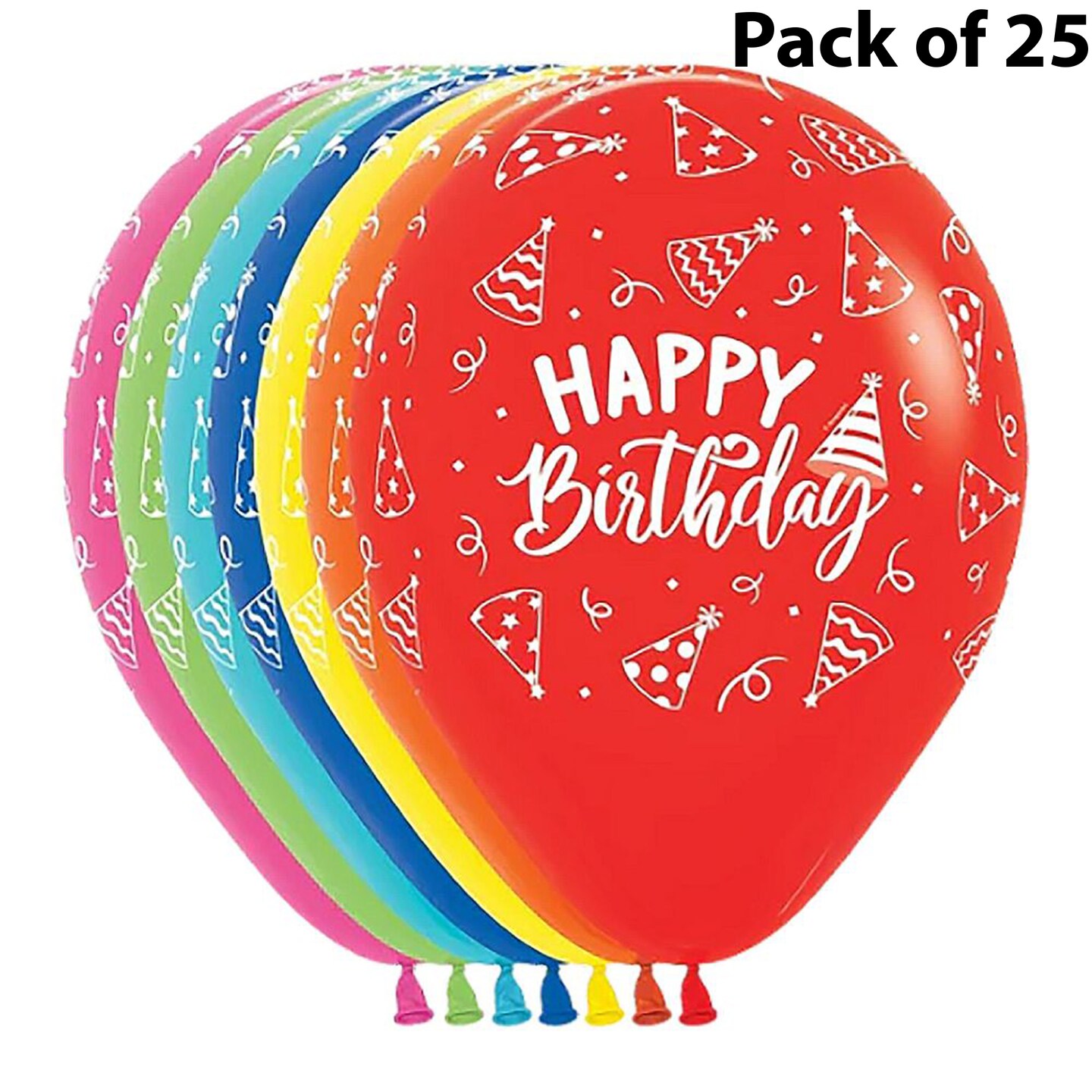 Assorted Birthday Hat Balloons, Celebrations with 50 Joyful Pieces of Festive Fun | RAHEEV&#xAE;