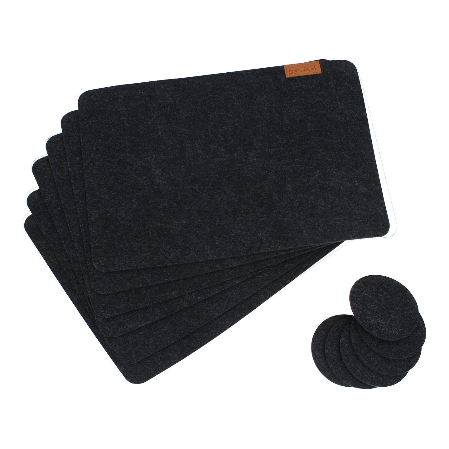Creekview Home Emporium Gray Place Mats and Coasters - 12pc Felt Table Placemats