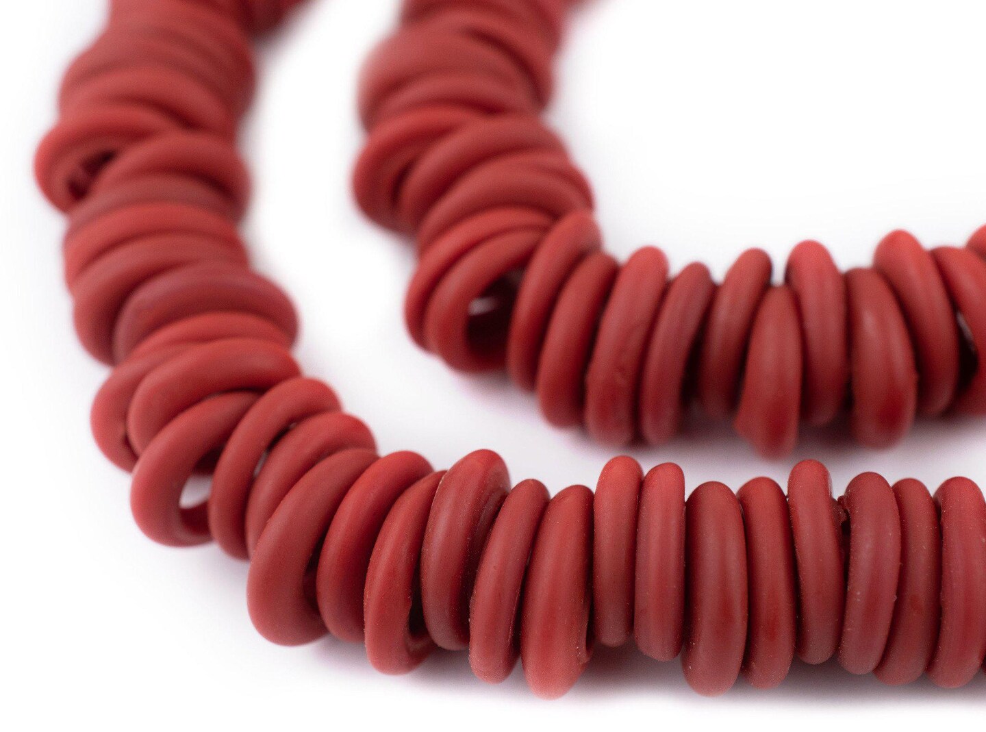 TheBeadChest Brick Red Annular Wound Dogon Beads (14mm) Michaels