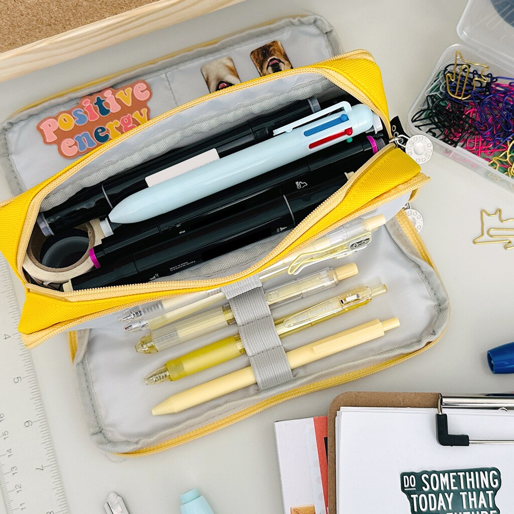 NPW School Astuccio Giallo In Silicone Soft Touch – 20x12,5x3,5 Cm Con Frase Umoristica
