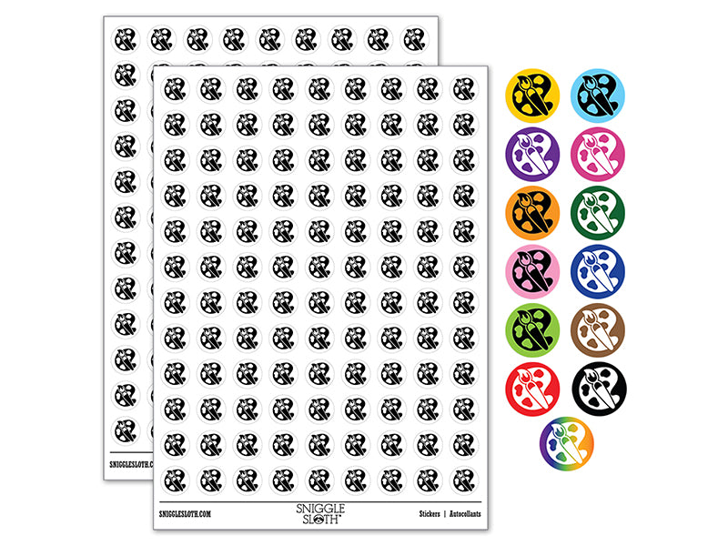Paintbrush Artist Paint Palette Art 200+ 0.50" Round Stickers