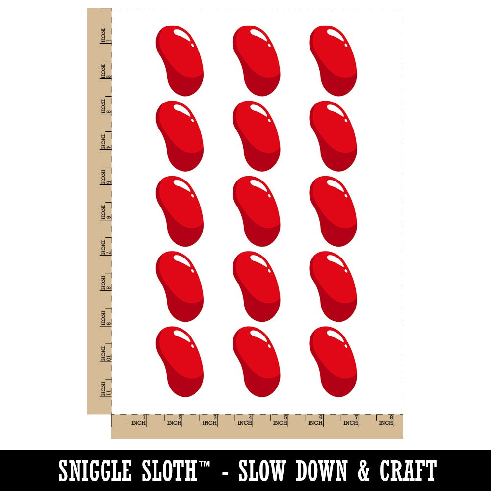Jelly Bean Solid Temporary Tattoo Water Resistant Fake Body Art Set Collection (1 Sheet)