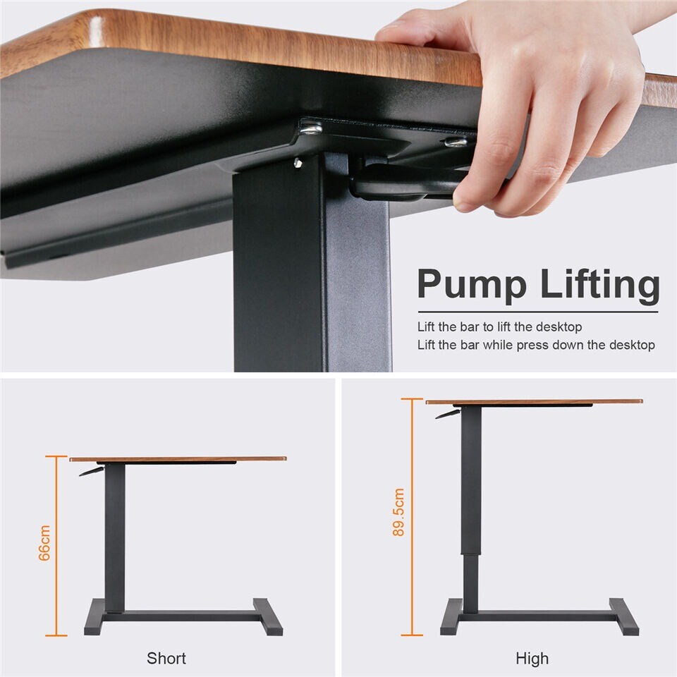 Rolling Sitting Standing Desk Adjustable Overbed Table Lazy Laptop Workstation