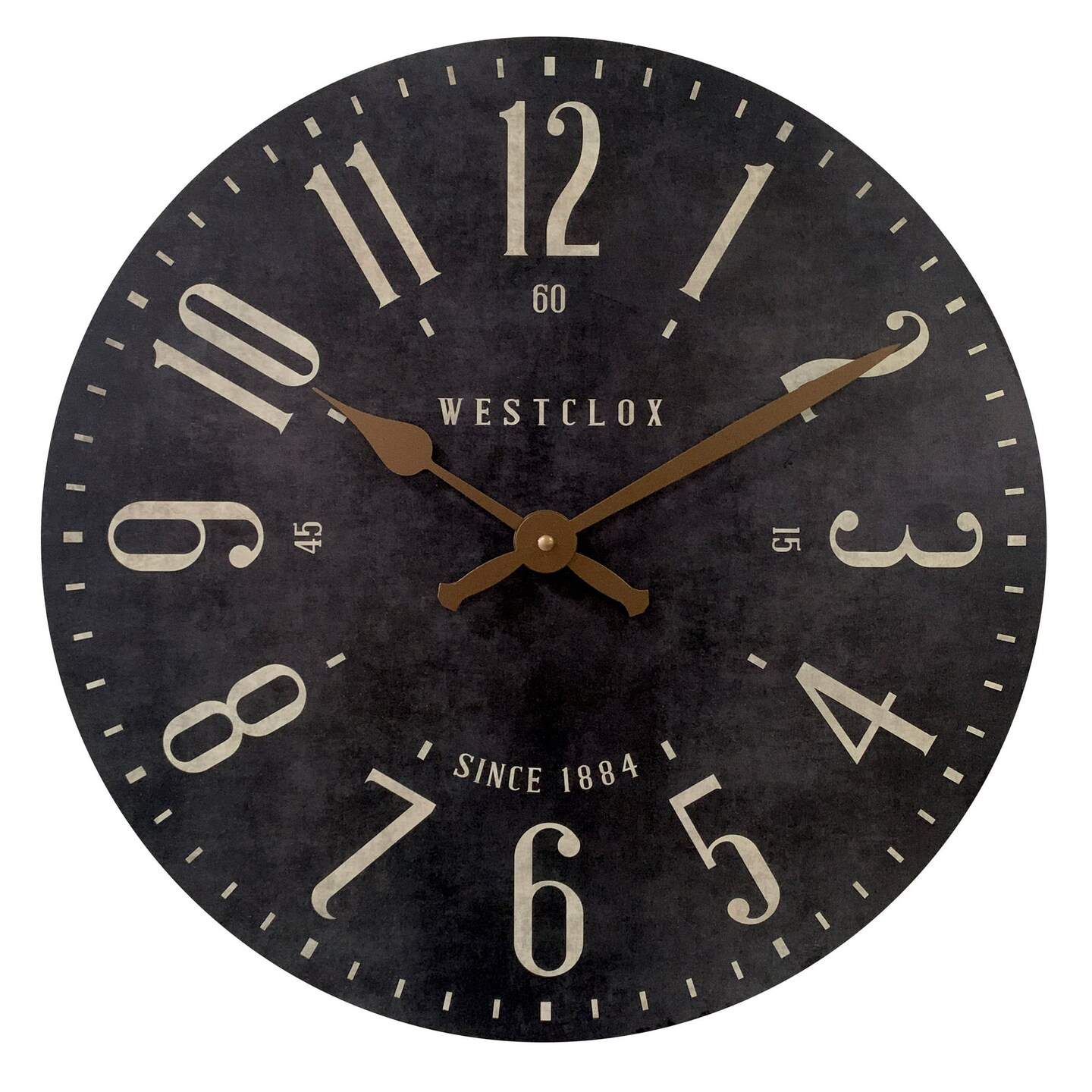 Vintage 15.5&#x22; MDF Analog Quartz Accurate Black Wall Clock by Westclox