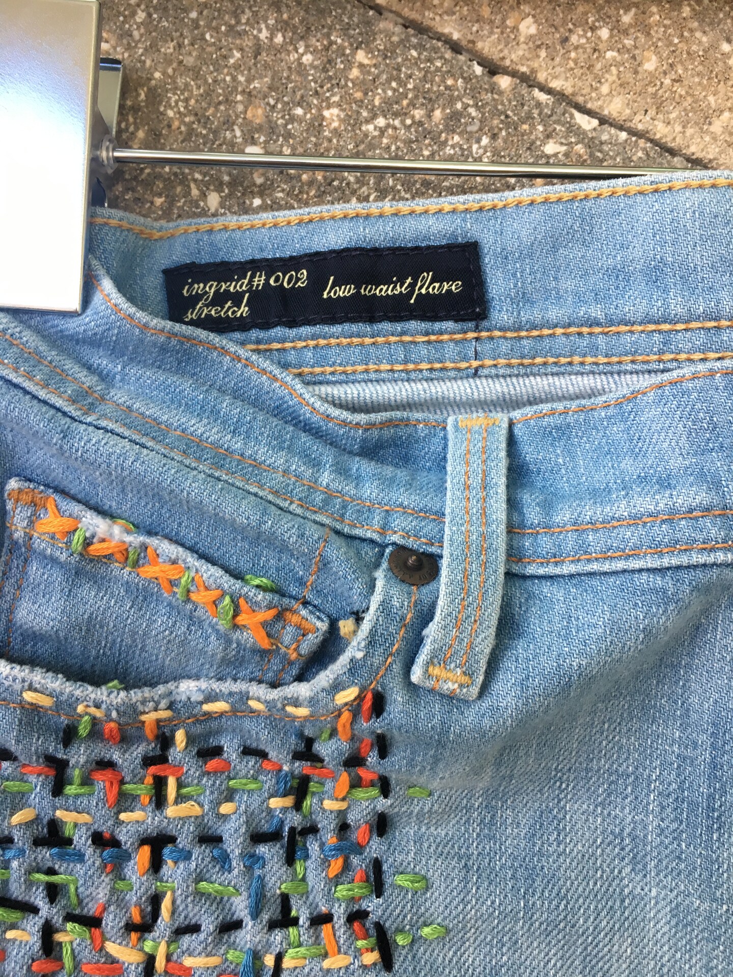 Custom, One of a kind, Patched, Embroidered, Re-worked Jeans