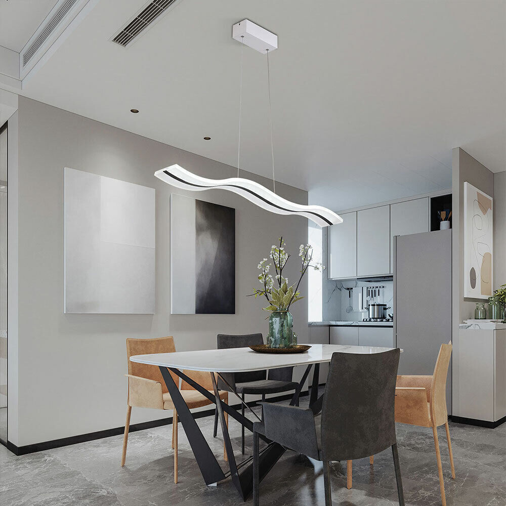 Kitcheniva Modern Acrylic Pendant Light Linear Wave Shape Chandelier