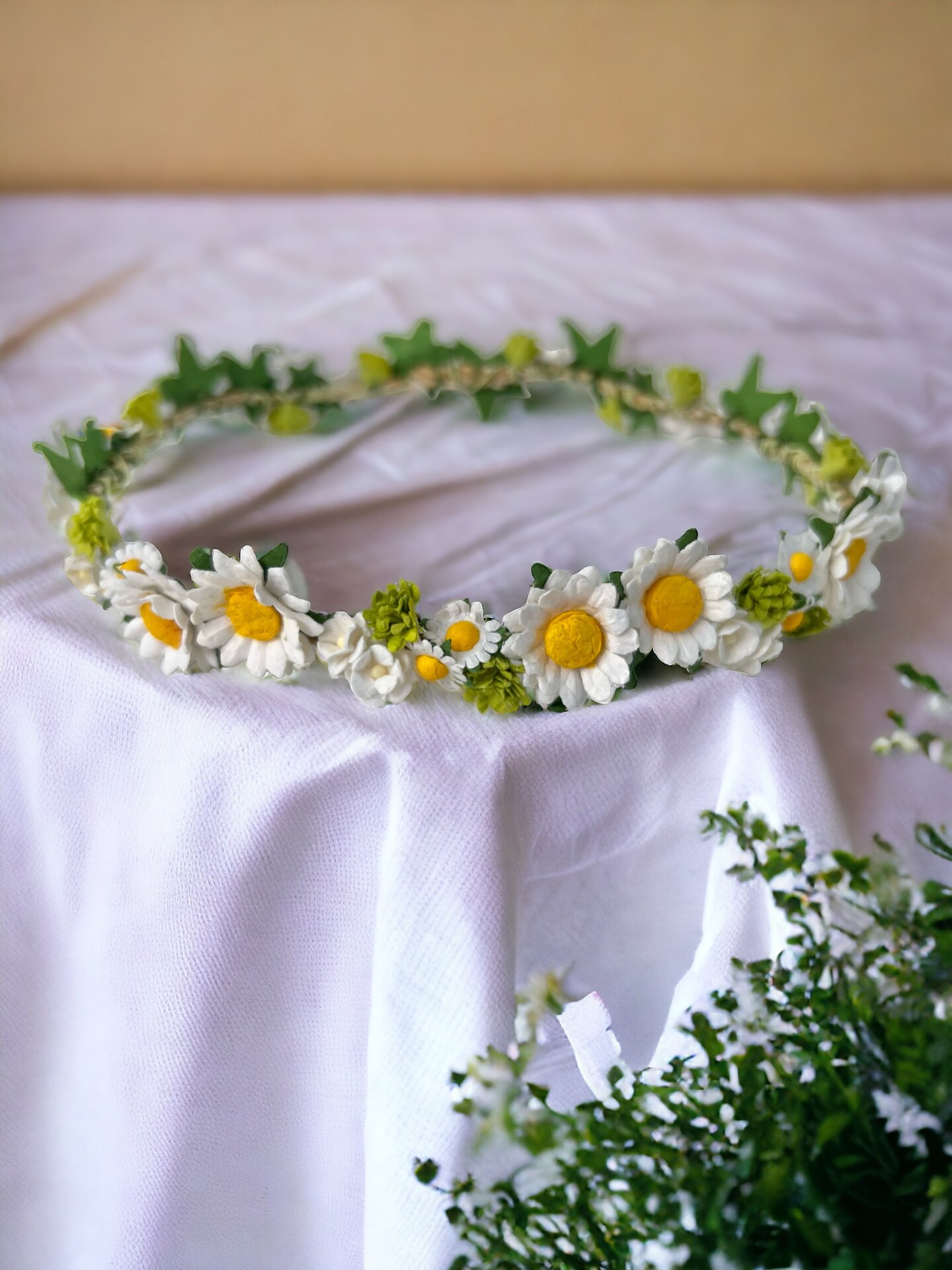 Daisy Flower Crown Wedding, Baby Flower Crown, Toddler Flower