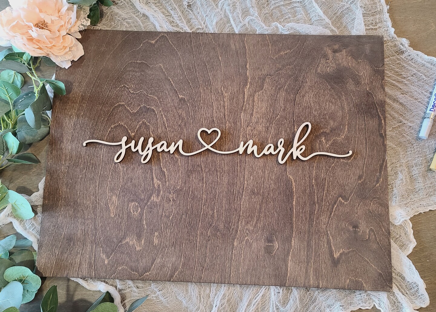 Rustic Wedding Guest Book Alternative | Rustic Wedding Decor | Wood Guest Book | Family Name high quality Design | Personalized Guest Book