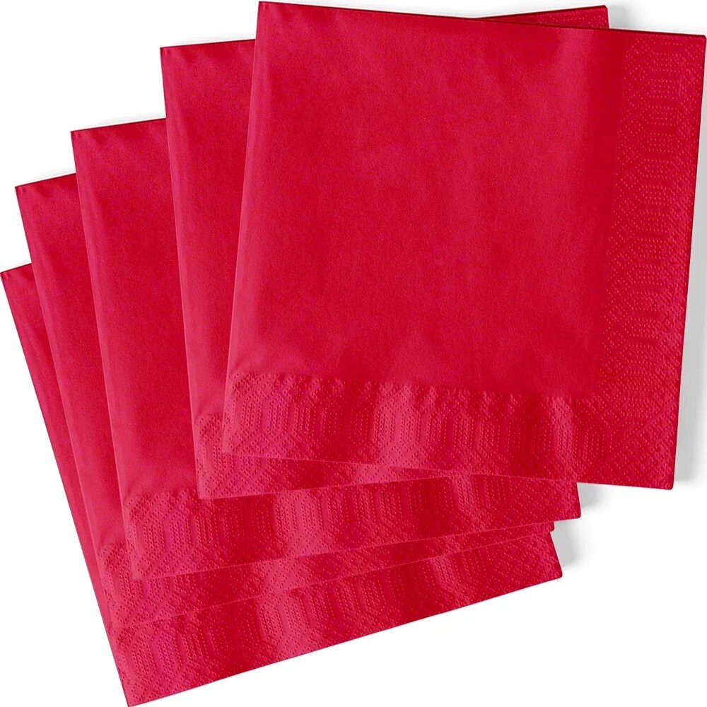 Ruby Red Solid Beverage Napkins, 20ct