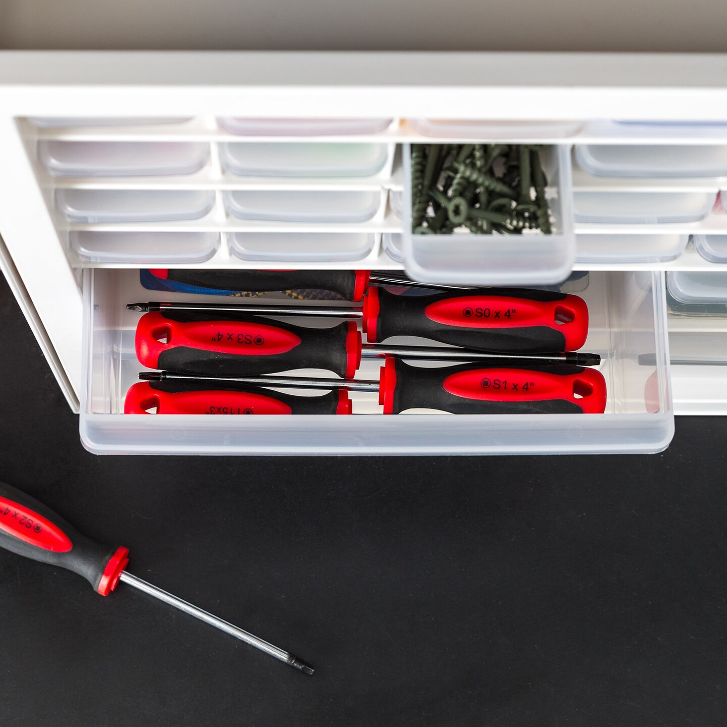 IRIS USA Stackable Storage Cabinet for Hardware Crafts, Small Parts Organizer Drawer, Compartment