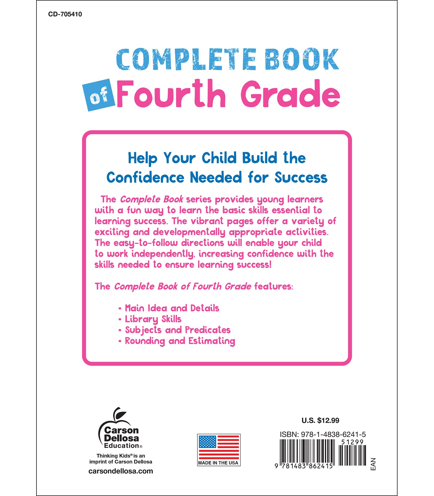 Carson Dellosa Complete Book of 4th Grade Workbook, Reading Comprehension, Math, Language Arts, and Writing Practice, Classroom or Homeschool Curriculum