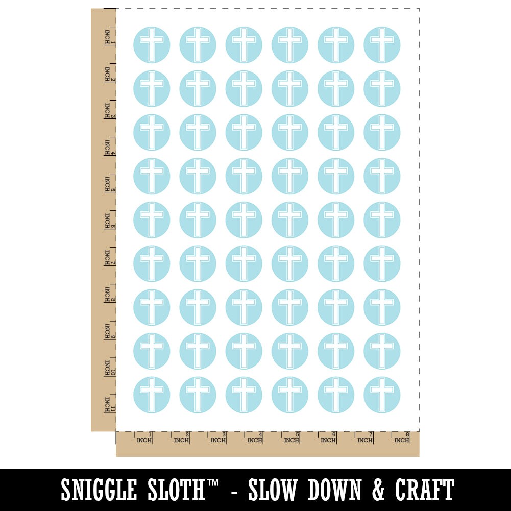 Cross with Outline Christian Temporary Tattoo Water Resistant Fake Body Art Set Collection (1 Sheet)