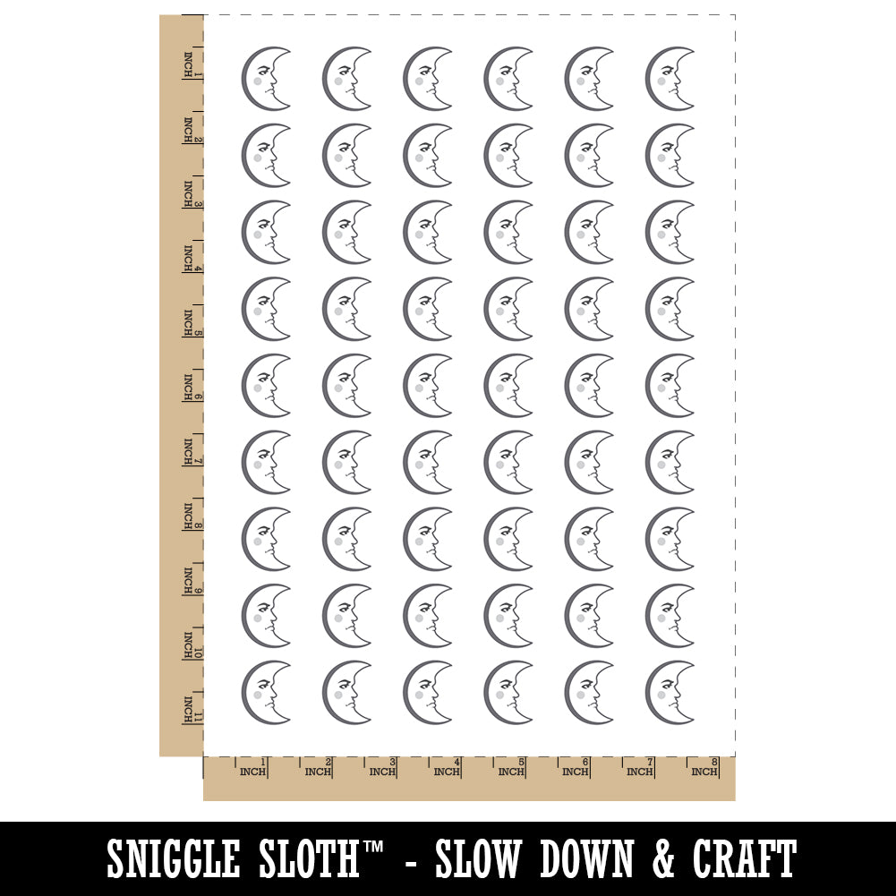 Heraldic Moon Face Temporary Tattoo Water Resistant Fake Body Art Set Collection (1 Sheet)