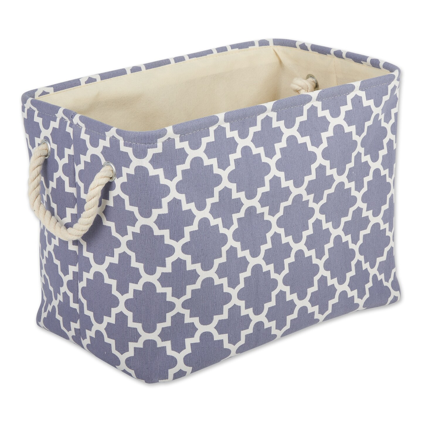 Contemporary Home Living Rectangular Lattice Medium Storage Bin - 16&#x22; - Blue